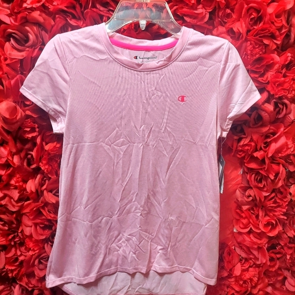 CHAMPION Girls Size Large Perfect Swing Prism Pink Heather T-Shirt